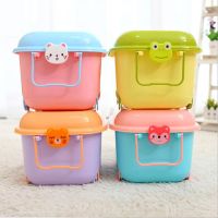 特大号玩具收纳箱塑料整理箱儿童有盖卡通收纳盒滑轮衣物储物箱