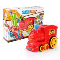 抖音同款多米诺骨牌火车电动小火车自动投放多米诺牌车儿童玩具|红色款80片装