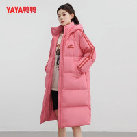 鸭鸭2023年秋季羽绒服女长款连帽韩版加厚保暖时尚多彩外套