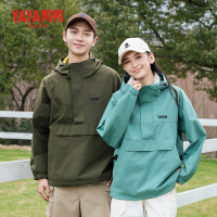 鸭鸭春秋外套男女同款2024年新款时尚连帽工装户外运动休闲外套