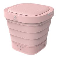 厂家折叠洗衣机可加入70℃温水杀菌儿童成人内衣内裤清洗机|粉红 三代杀菌款