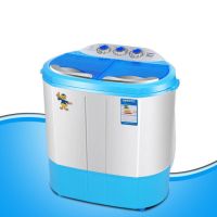 双桶双缸4/5/6公斤大容量半全自动迷你洗衣机婴儿童强脱水洗被套|4公斤蓝色金钻电机UV蓝光