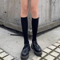 SUNTEK小腿袜女薄款夏袜子女jk瘦腿夏季中筒袜ins潮白色长袜透明丝袜黑 黑1+白2(长) 均码