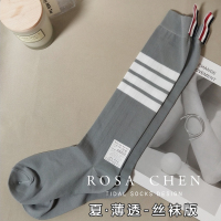 SUNTEKtb中筒袜子女黑白卡丝超薄珠光丝袜春夏街头日系韩版学院风学生潮 浅灰色带标款带标款 均码