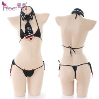 SUNTEK情趣内衣恶魔绑带三点式二次元性感套装女骚小胸平胸超骚诱惑