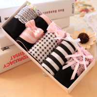 SUNTEK女孩内裤深色黑色棉棉初中学生高中女生少女大童三角裤头