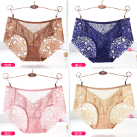 SUNTEK香港女士内裤棉裆性感蕾丝低腰性感透明少女三角裤