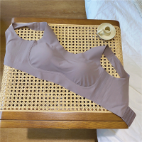 SUNTEK夏季透气薄款冰丝乳胶内衣女无钢圈大胸显小文胸美背聚拢胸罩胸罩