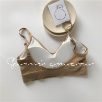 SUNTEK月野灰bra元气内搭外穿吊带大U型美背夏季薄款内衣无钢圈抹胸背心