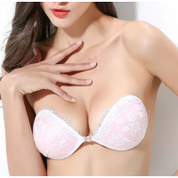 SUNTEK白色透气蕾丝胸贴加厚乳贴硅胶隐形文胸聚拢无肩带礼服婚纱内衣罩