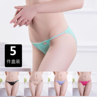 SUNTEK5条装 女莫代尔内裤棉学生少女低腰三角裤大码比基尼女士丁字裤
