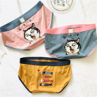 SUNTEK日系锦鲤可爱二哈女士三角内裤莫代尔棉底裤卡通印花les帅t三角裤