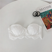 SUNTEK夏季新款抹胸式无肩带内衣薄款防滑聚拢小胸蕾丝文胸少女胸罩学生胸罩