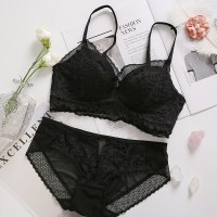 SUNTEK好软舒适]性感法式蕾丝小胸调整型内衣套装无钢圈上托聚拢文胸罩胸罩