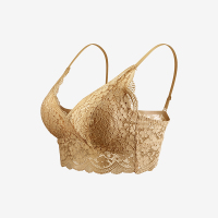 SUNTEK法式蕾丝文胸无钢圈夏季薄款吊带背心式内衣女聚拢性感调整型胸罩胸罩