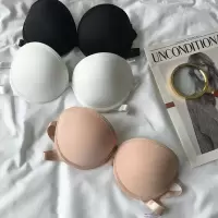 SUNTEK无肩带防滑性感内衣夏季学生少女隐形胸罩纯色小胸聚拢运动文胸潮胸罩