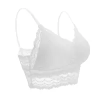 SUNTEK夏季法式蕾丝美背文胸内衣女裹胸薄款防走光吊带背心性感聚拢抹胸胸罩