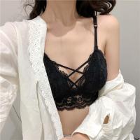 SUNTEK夏季白色胸罩无钢圈薄款蕾丝内衣文胸女学生高中少女性感美背抹胸胸罩