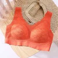 SUNTEK泰国乳胶内衣女无钢圈聚拢收副乳文胸薄款透气蕾丝背心式胸罩胸罩