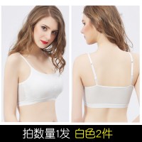 SUNTEK棉质胸罩抹胸内衣女学生高中少女无钢圈防走光聚拢裹胸式文胸胸罩