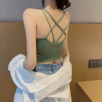 SUNTEK小吊带背心女外穿内衣一体文胸西装内搭打底性感U型美背大u背上衣