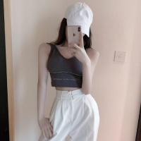 SUNTEK运动吊带背心女外穿夏文胸一体收腰u型美背网红西装内搭打底上衣