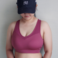 SUNTEKMay大码运动内衣女防震跑步聚拢文胸胖mm200斤减震中强度健身背心胸罩