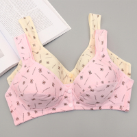 SUNTEK中老年文胸背心式薄款前开哺乳内衣加大码无钢圈棉通用胸罩女