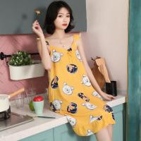 SUNTEK睡裙女式夏季人造棉薄款棉绸可爱甜美吊带露背性感睡裙大码家居服