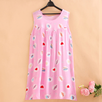 SUNTEK夏季中老年人睡衣女士绵绸妈妈睡裙夏天中年薄款大码人造棉连衣裙