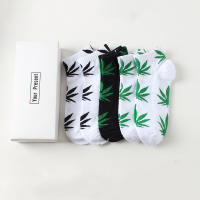 SUNTEK5双装ins枫叶袜春夏季短筒男女士棉街头滑板麻叶袜船袜潮袜子短袜袜子