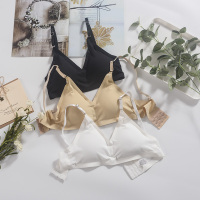 SUNTEK夏季肉色冰丝内衣女大学生高中少女显小胸聚拢文胸超薄款丝滑胸罩