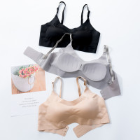 SUNTEK安心无钢圈隐形排扣背心式小胸内衣女吊带一片式聚拢运动文胸胸罩