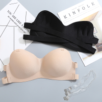 SUNTEK无肩带文胸聚拢无钢圈上托美背内衣女抹胸薄杯款隐形小胸罩夏