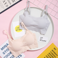 SUNTEK无钢圈背心式内衣女防走光文胸夏薄款冰丝一片式打底运动裹胸胸罩