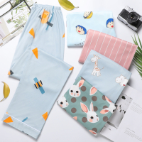 SUNTEK睡裤女长裤棉春秋居家裤女宽松大码透气家居裤女薄款夏季空调房睡裤/家居裤