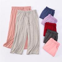 SUNTEK莫代尔大码睡裤女七分裤 夏天薄款弹力家居裤 宽松舒适阔腿空调裤睡裤/家居裤