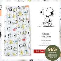 SUNTEK史努比空调单条睡裤女夏七分裤棉薄款宽松可爱棉单件家居裤睡裤/家居裤