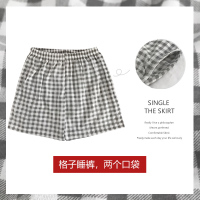 SUNTEK情侣棉睡裤女夏季薄款短裤加肥加大码宽松棉男士沙滩裤家居裤睡裤/家居裤