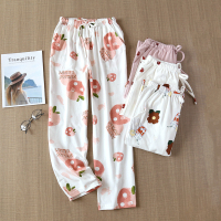 SUNTEK春夏棉睡裤女长裤针织棉薄款宽松甜美休闲家居裤可外穿空调裤睡裤/家居裤