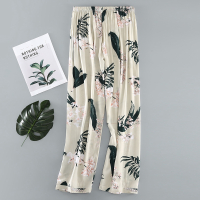 SUNTEK睡衣女春夏棉绸睡裤长裤人造棉宽松薄款大码中老年绵绸外穿居家裤睡裤/家居裤