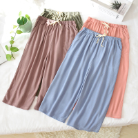 SUNTEK七分裤女士睡裤夏季家居裤棉宽松薄款运动瑜伽短裤可外穿色弹睡裤/家居裤