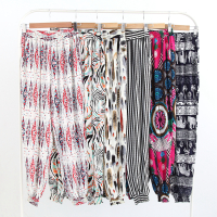 SUNTEK休闲可外穿睡裤女夏人造棉绸薄收口宽松防蚊裤成人长裤灯笼家居裤睡裤/家居裤