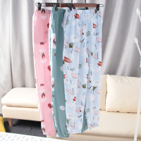 SUNTEK夏天睡裤女棉绸长裤薄款束脚收口人棉家居裤沙滩度假防蚊裤长裤睡裤/家居裤