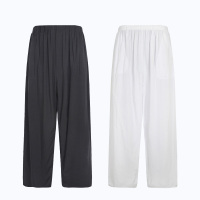 SUNTEK夏季薄款中老年棉绸长裤男士纯色绵绸睡裤大码家居裤人造棉裤子女睡裤/家居裤