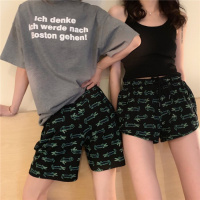 SUNTEK夏季韩版可爱卡通印花松紧腰休闲居家短裤女宽松情侣装可外穿睡裤睡裤/家居裤