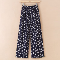 SUNTEK夏款人造棉睡裤中老年女加肥加大绵绸长裤胖太太棉绸家居裤空调裤睡裤/家居裤