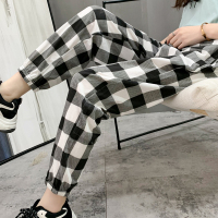 SUNTEK睡裤女棉长裤夏季日系ins居家格子家居裤束脚外穿休闲裤春秋冬睡裤/家居裤