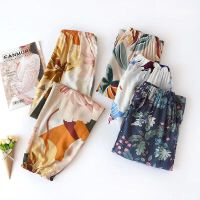 SUNTEK无束缚!睡裤女士春夏季薄款棉绸收口防蚊裤冰丝凉凉裤家居裤长裤睡裤/家居裤