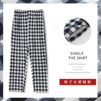 SUNTEK睡裤女春秋夏棉胖mm200斤宽松居家长裤薄款胖妹妹加大码家居裤睡裤/家居裤